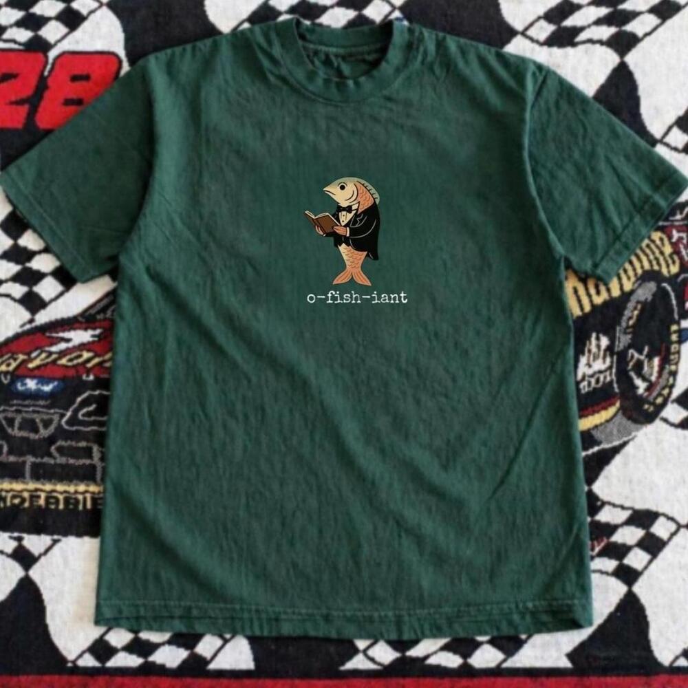 Gildan Men Green T-Shirt, Green O-Fish-Iant Tee